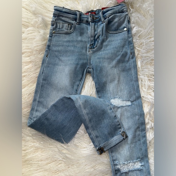 New Kids Guess Mr Zuley Skinny Jeans Light Destroyed Style Adj Waist Size 8, $45 - Picture 3 of 10
